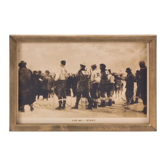 Holiday Vintage Photograph Ski Race Hanging Wall Décor